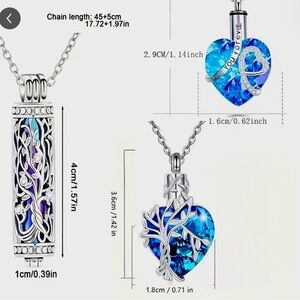 I pc Cremation Urn Necklace For Ashes Tree Of Life Cylinder Cremation Jewelry